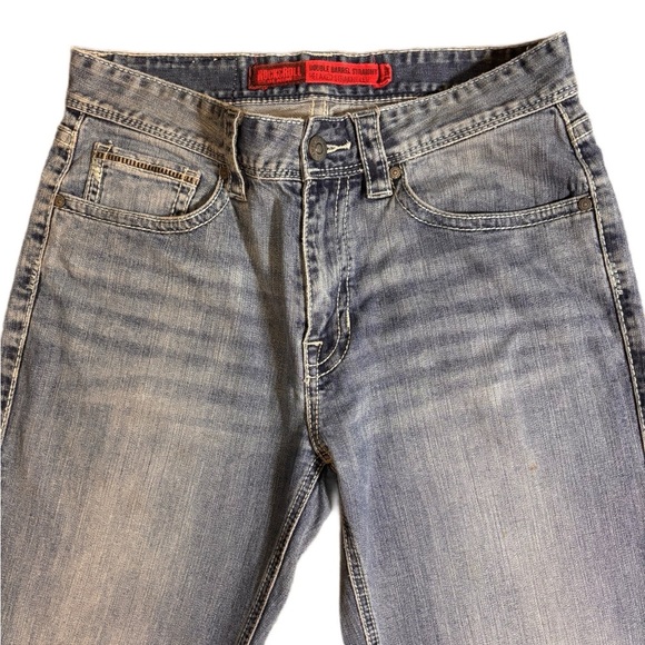 Rock & Roll Cowboy Double Barrel Straight Jeans Cropped Size 31 - Picture 2 of 5